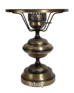 Vintage Hurricane Lamp Brass w White Milk Glass Shade 18 20 Tall Rewired