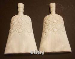Vintage Imperial White Milk Glass Whisk Broom Shape Dish Set Nut Trinket Box Pri