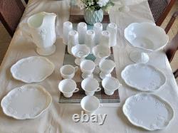 Vintage Indiana Milk Glass Harvest Grape 22 Piece Collection