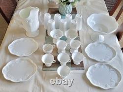 Vintage Indiana Milk Glass Harvest Grape 22 Piece Collection