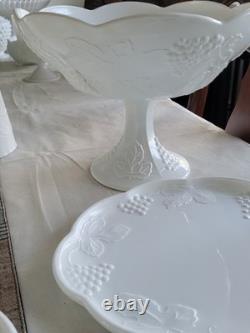 Vintage Indiana Milk Glass Harvest Grape 22 Piece Collection