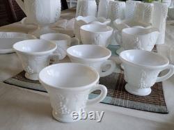 Vintage Indiana Milk Glass Harvest Grape 22 Piece Collection
