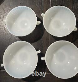 Vintage Iridescent White Milk Glass Dishes