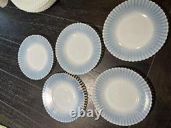 Vintage Iridescent White Milk Glass Dishes