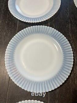 Vintage Iridescent White Milk Glass Dishes