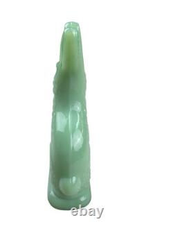 Vintage Jadeite Green Milk Glass Easter Rabbit Bunny Happy Easter Figurine