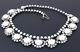 Vintage Juliana Milk Glass White Rhinestone Silver Tone Wedding Necklace 15