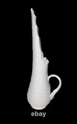 Vintage LARGE Fenton Milk Glass Hobnail Swung Vase Pitcher 18 Tall