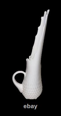 Vintage LARGE Fenton Milk Glass Hobnail Swung Vase Pitcher 18 Tall