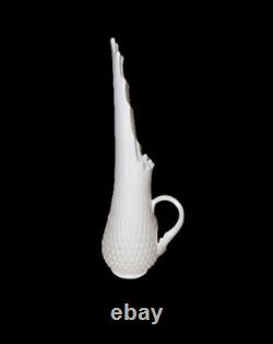 Vintage LARGE Fenton Milk Glass Hobnail Swung Vase Pitcher 18 Tall
