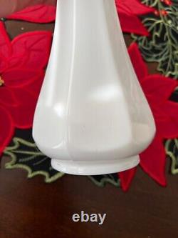 Vintage LE Smith milk glass paneled swung vase