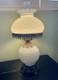 Vintage Large White Milk Glass Hobnail Table Lamp Romantic Bedroom Light