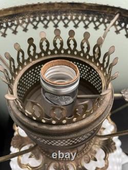 Vintage Large White Milk Glass Hobnail Table Lamp Romantic Bedroom Light