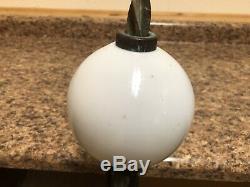 Vintage Lightning Rod White Milk Glass Ball Weathervane Antique