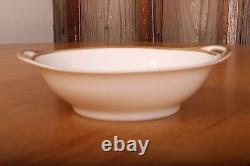Vintage Limoge White Serving Bowl Gold Trim Milk Glass 7 1/4