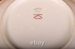 Vintage Limoge White Serving Bowl Gold Trim Milk Glass 7 1/4