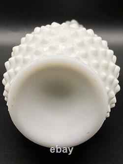 Vintage Lot Of 3 Fenton White Milk Glass Swung Hobnail Pedestal Vase 60's MCM