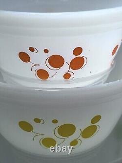 Vintage MCM Federal Glass Atomic Dot Nesting Mixing Bowls Set of 4 HTF! NICE