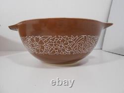 Vintage MCM Pyrex Cinderella Oven Nesting Bowls Set of 3 Woodland Brown, Tan