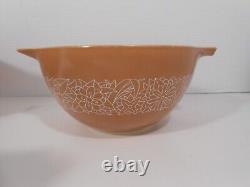 Vintage MCM Pyrex Cinderella Oven Nesting Bowls Set of 3 Woodland Brown, Tan