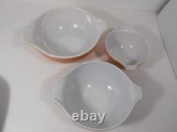 Vintage MCM Pyrex Cinderella Oven Nesting Bowls Set of 3 Woodland Brown, Tan