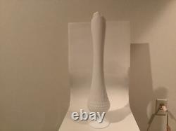 Vintage MCM TALL 21 T FENTON Footed Swung MILK GLASS Vase HOBNAIL