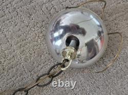 Vintage MCM White Milk Glass Hanging Swag Ceiling Lamp Chandelier Hollywood