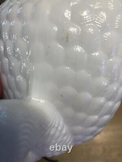 Vintage Martha by Mail LE Smith Milk Glass Turkey Lidded Candy Dish