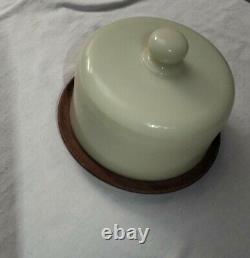 Vintage McKee Milk Glass Depression Custard Uranium Glass Butter/ Cheese Dish