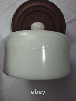 Vintage McKee Milk Glass Depression Custard Uranium Glass Butter/ Cheese Dish