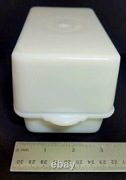 Vintage McKee Red Gingham Bow White Milk Glass Butter Dish with Lid Cover 1930's