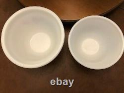 Vintage McKee Red Sail Boats Ships Bell Shaped Milk Glass Mixing Bowls Set of 4