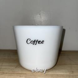 Vintage McKee White Milk Glass COFFEE Canister 5 High