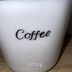 Vintage McKee White Milk Glass COFFEE Canister 5 High
