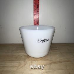 Vintage McKee White Milk Glass COFFEE Canister 5 High