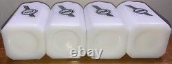 Vintage Mckee Tipp City Milk Glass Art Deco Salt Pepper Flour Sugar Shakers Htf