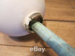Vintage Metal Arrow Lightning Rod White Milk Glass Ball Weathered Lighting Rod