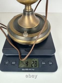 Vintage Mid Century DOUBLE ARM STUDENT Table Lamp with White Milk Glass Shades