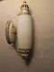 Vintage Mid Century Hw Regency Electrical Workers Gold/white Milk Glass Sconce