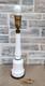 Vintage Mid Century White Milk Glass Skyscraper Torchiere Table Lamp Post Base