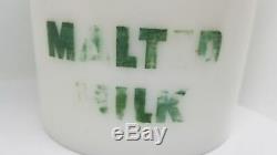 Vintage Milk Glass Advertising Carnation Malted Milk Container
