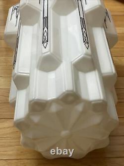 Vintage Milk Glass Art Deco Skyscraper Light Cover / Shade 17