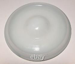 Vintage Milk Glass Candy Dish Bowl With Lid White And Green 5 X 2 1/2