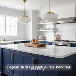 Vintage Milk Glass Chandelier with White Flowers, E26 Bulb Included, 11.8