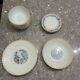 Vintage Milk Glass Dinnerware Dish Set Blue Floral Termocrisa Mexico 16pc