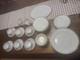 Vintage Milk Glass Fire King Anchor Hocking Gold Swirl Dinnerware 40 Pc Set Mcm