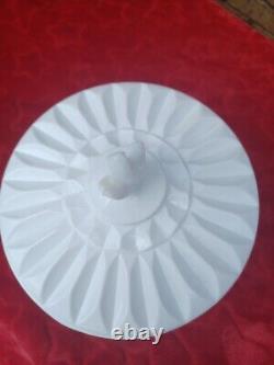 Vintage Milk Glass Footed Candy Dish Circle With Lid