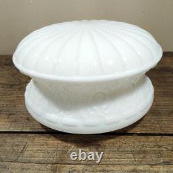 Vintage Milk Glass Hanging Lamp Light Shade Ceiling White Globe Ornate