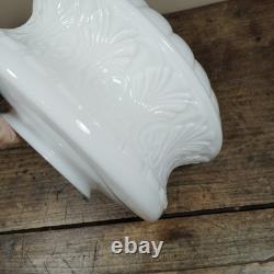 Vintage Milk Glass Hanging Lamp Light Shade Ceiling White Globe Ornate