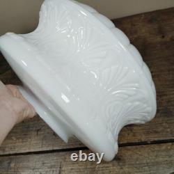 Vintage Milk Glass Hanging Lamp Light Shade Ceiling White Globe Ornate